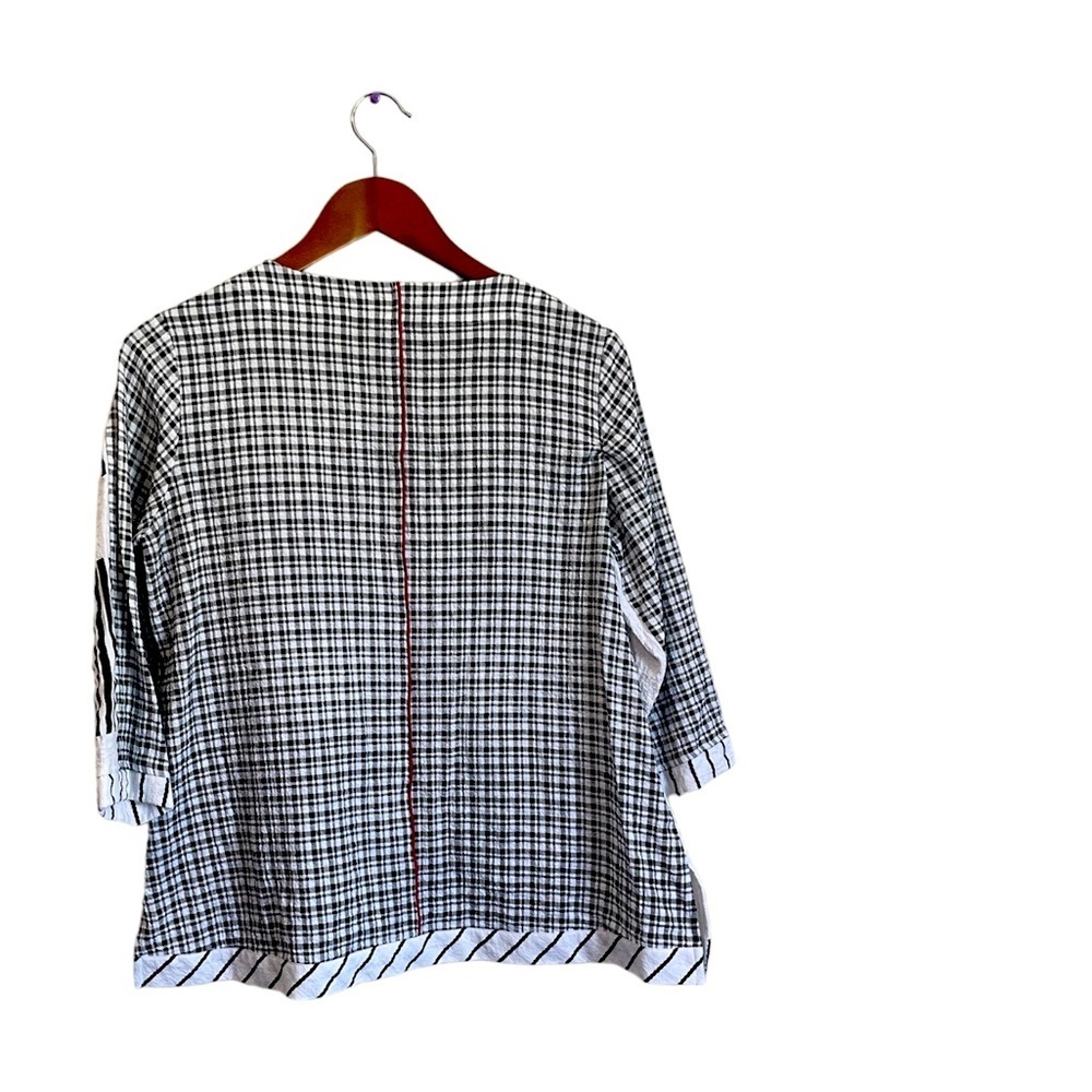 Ali Miles Moonlight Mixed Pattern Checked Top - image 8